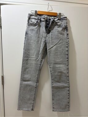 Zara Light Gray Washed Ankle Jeans